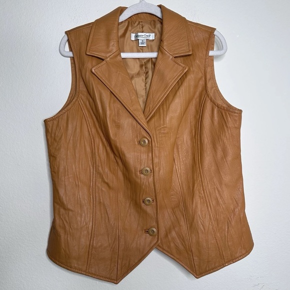 Coldwater Creek Jackets & Blazers - Coldwater Creek Tan Leather vest